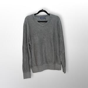 Nautica Men's Dark Gray Pima Cotton Crewneck Sweater - L